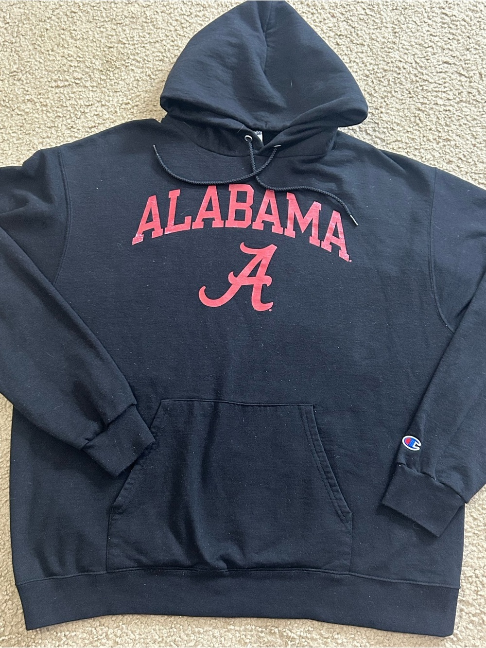 Champion University Of Alabama Crimson Tide Hoodie Black Pullover Men's Size XL